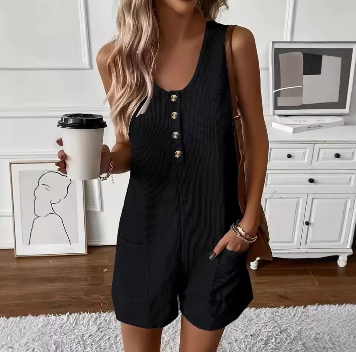 Combinaison femme été 2025 – Tricotée, boutonnée et confortable